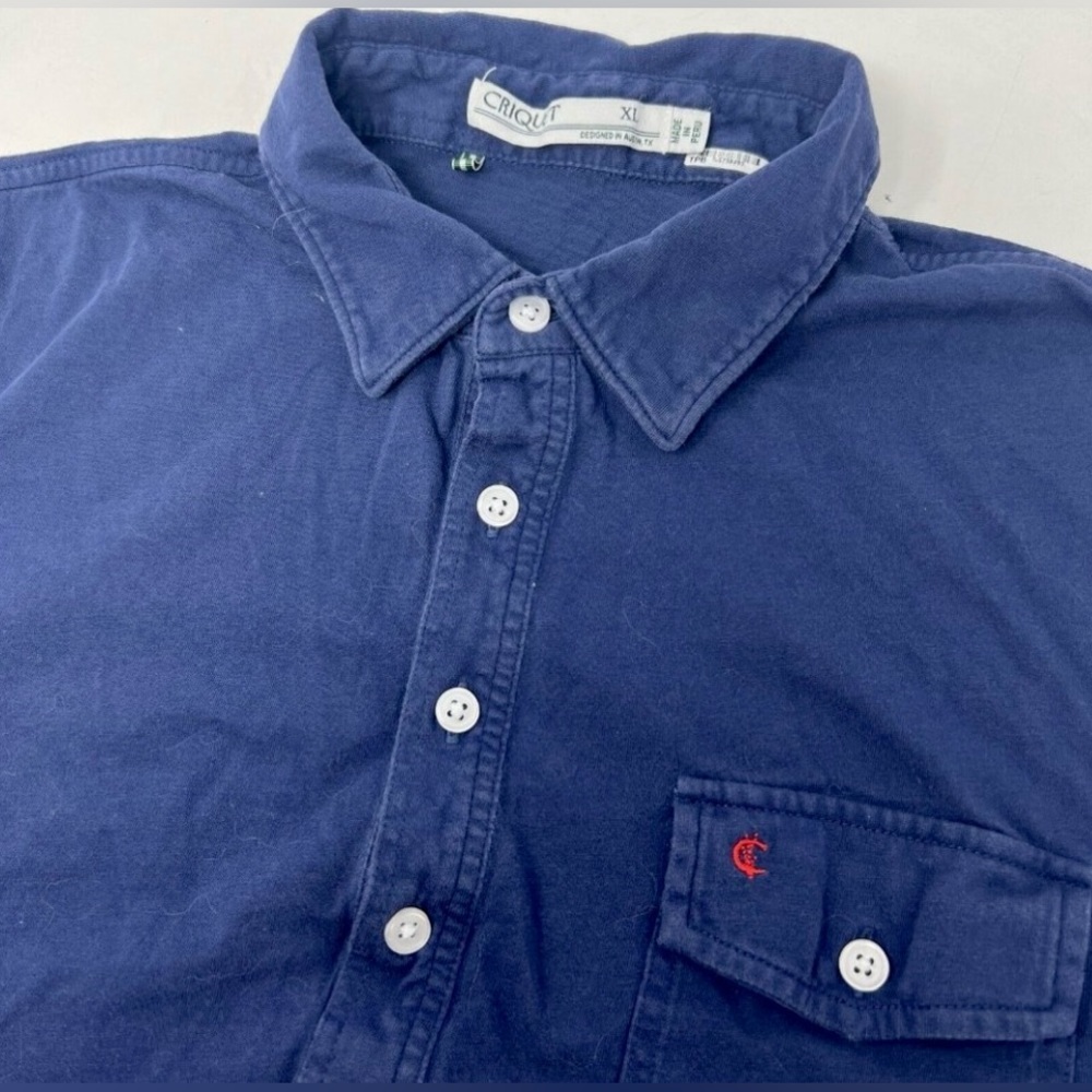 Men’s XL Navy Blue 100% Organic Cotton CRIQUET Polo Golf Shirt